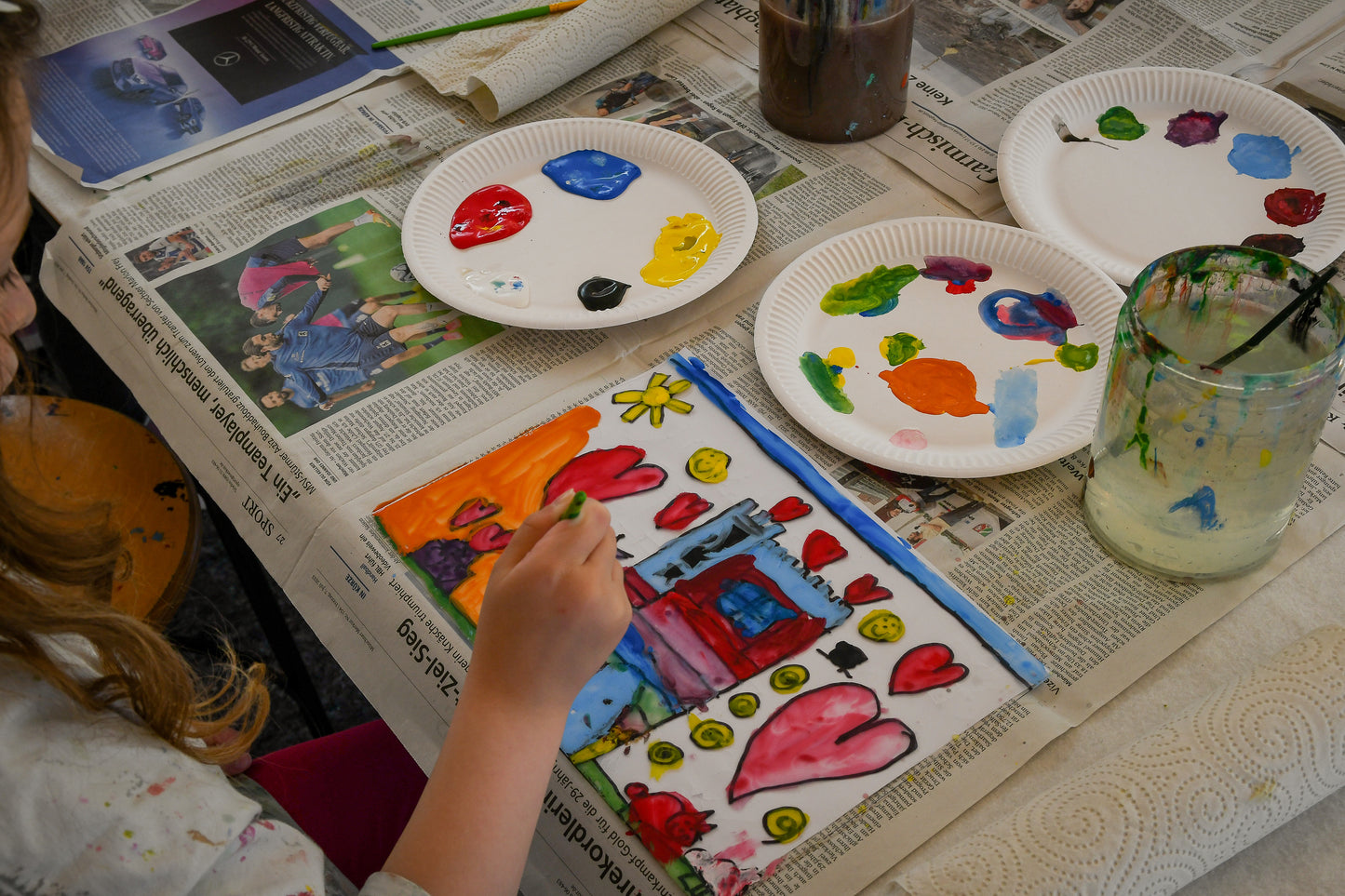 Glitzernde Hinterglas-Winterwelt